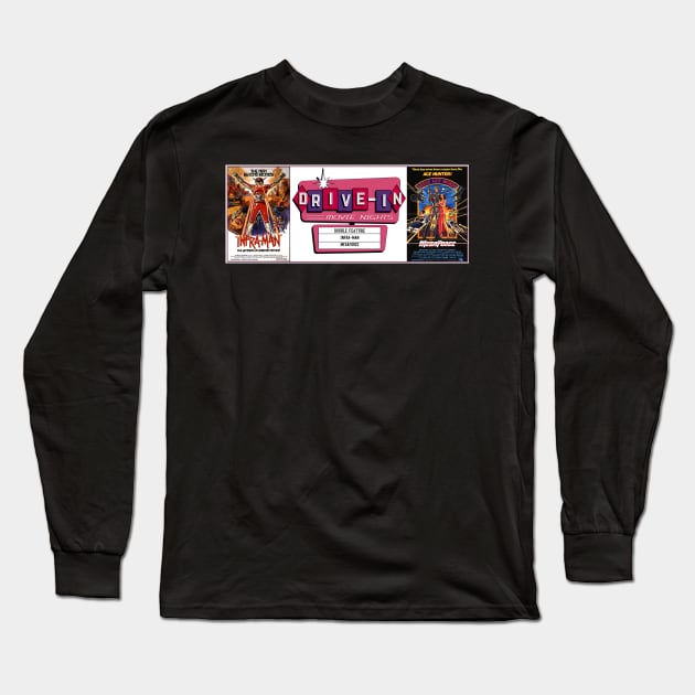 Drive-In Double Feature - MegaForce & Infra-man Long Sleeve T-Shirt by Starbase79